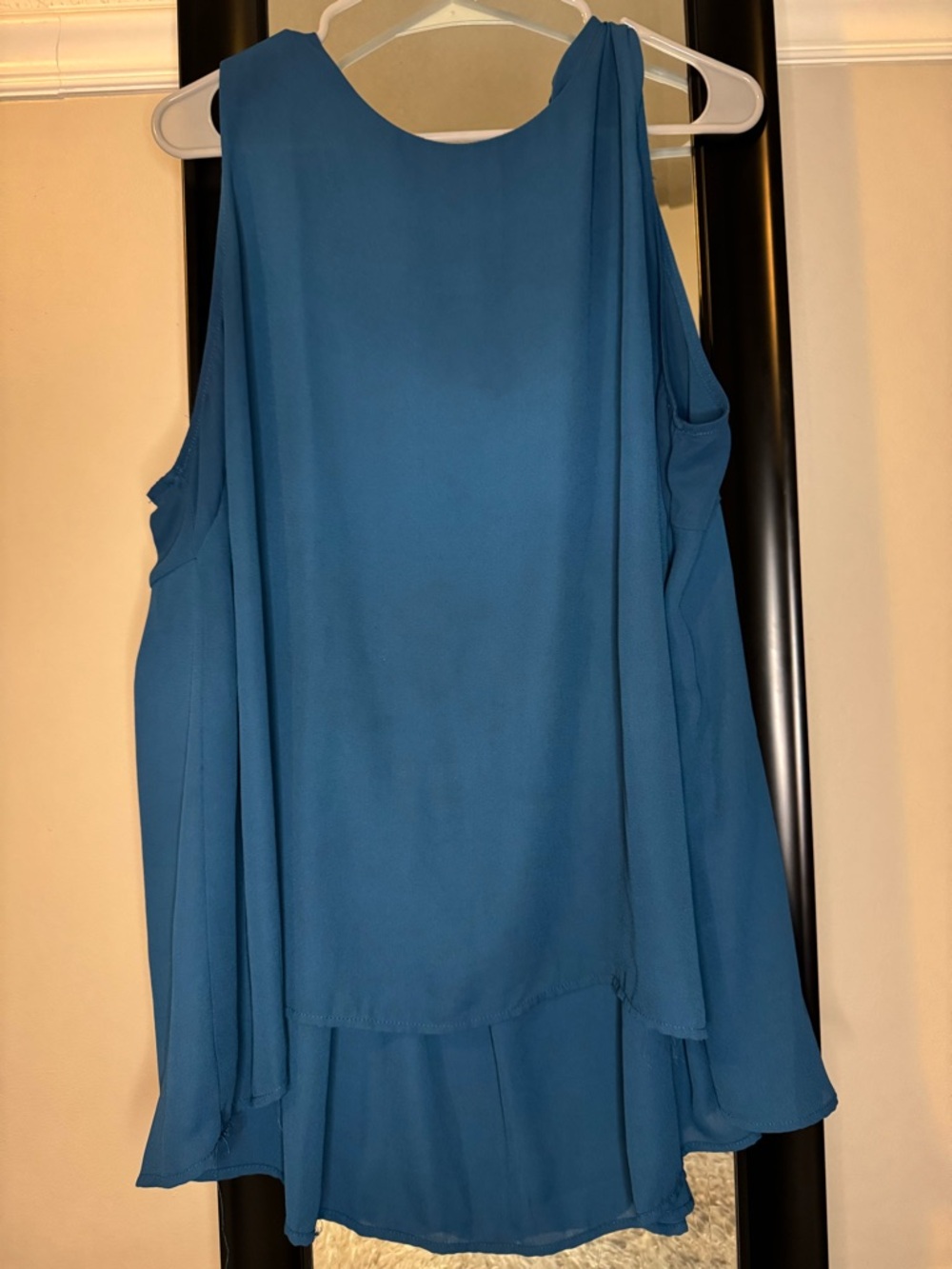 fun 2 fun Teal High Low Chiffon Sleeveless Top
